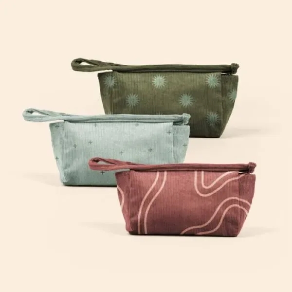 7" x 5" x 3" Corduroy travel pouch with zippered closure,... from ASI 74710 Numo