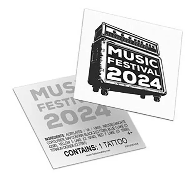 2.5" x 2.5" Custom Glow-In-The-Dark Temporary Tattoo. Perfect for evening concerts,... from ASI 43530 California Tattoos