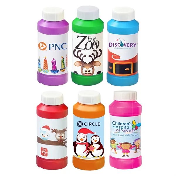 Four ounce bottle of bubbles with winter/holiday themed label.... from ASI 63549 Jornik Manufacturing Corp / Jornik