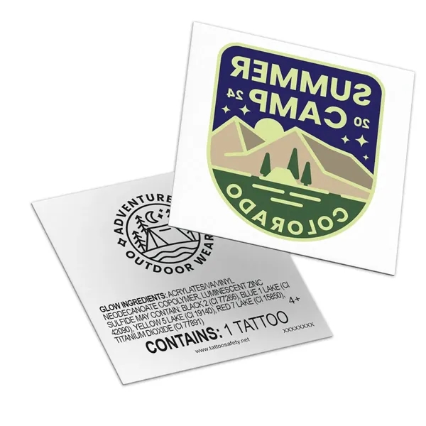 3" x 2.5" Custom Glow-In-The-Dark Temporary Tattoos perfect for evening concerts,... from ASI 43530 California Tattoos