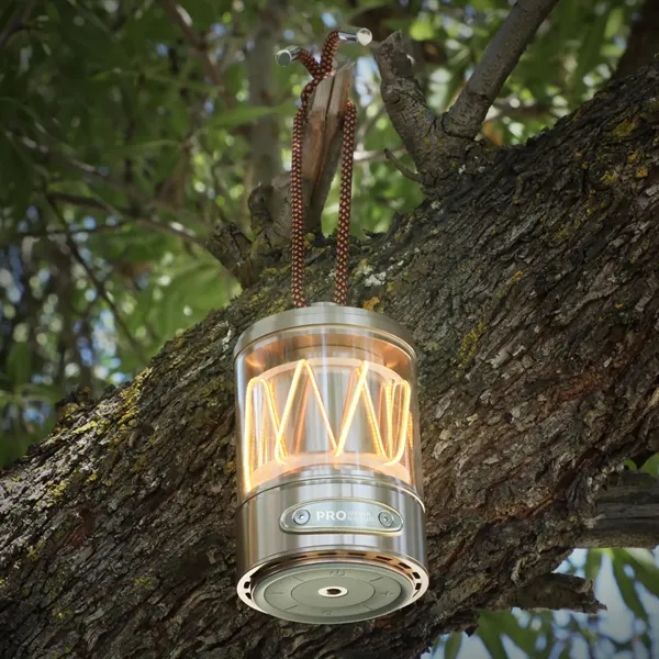 Retro-styled lantern combines atmospheric lighting with premium sound-perfect ambiance for camping,... from ASI 61966 HPG / OrigAudio