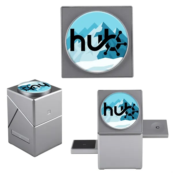 3-in-1 wireless charger with rotating face, dedicated zones & sleek design... from ASI 61966 HPG / OrigAudio