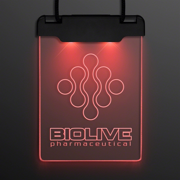 Laser Engraved - Space Glow Light Badge Necklace; Blank and Imprinted... from ASI 34194 ALightPromos