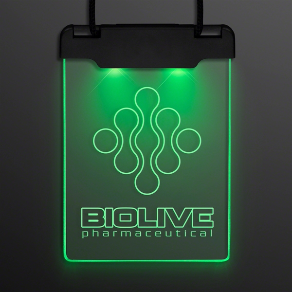 Laser Engraved - Space Glow Light Badge Necklace; Blank and Imprinted... from ASI 34194 ALightPromos