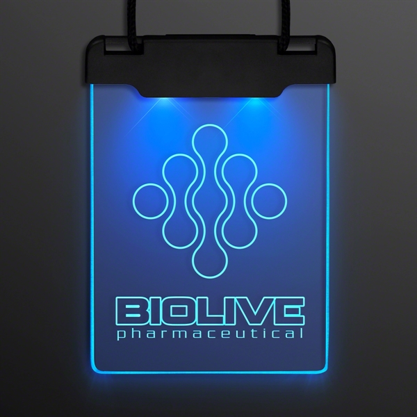 Laser Engraved - Space Glow Light Badge Necklace; Blank and Imprinted... from ASI 34194 ALightPromos