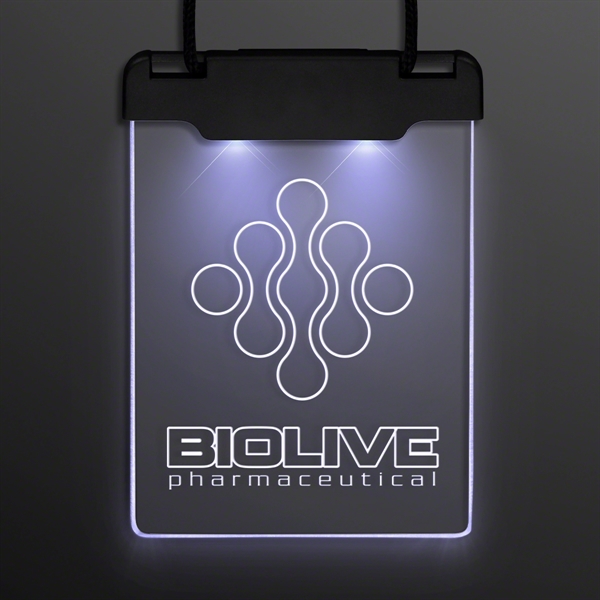 Laser Engraved - Space Glow Light Badge Necklace; Blank and Imprinted... from ASI 34194 ALightPromos