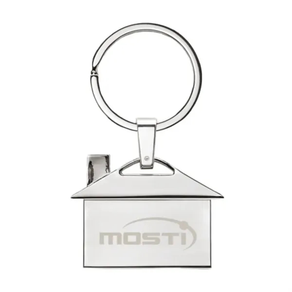 Polished stainless finish house shape keyring.... from ASI 84592 St Regis Group