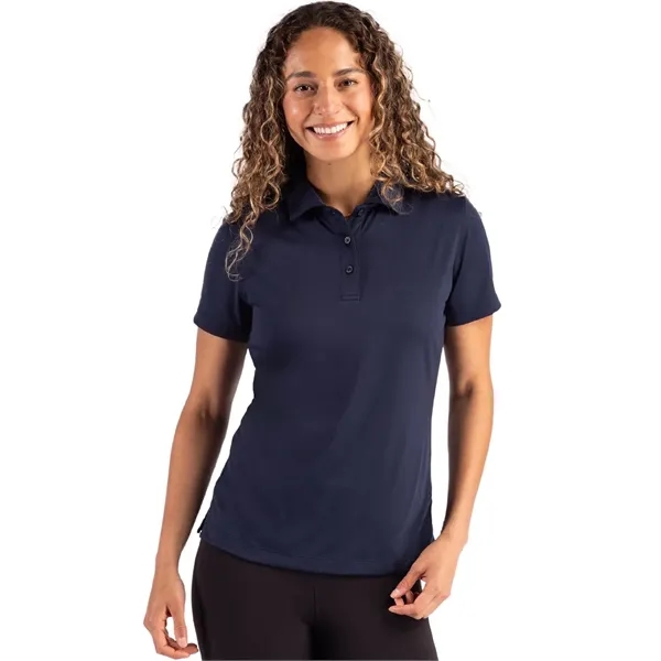 Women's polo with short sleeves, three-button placket, self-fabric neck trim, and... from ASI 47965 Cutter & Buck