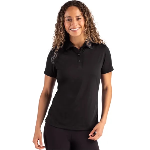 Women's polo with short sleeves, three-button placket, self-fabric neck trim, and... from ASI 47965 Cutter & Buck