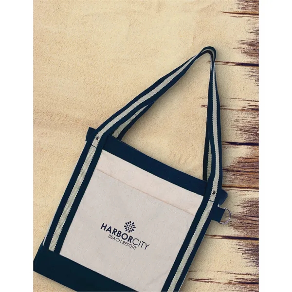 V Natural Striped Recycled Cotton Boat Tote... from ASI 40480 Koozie Group