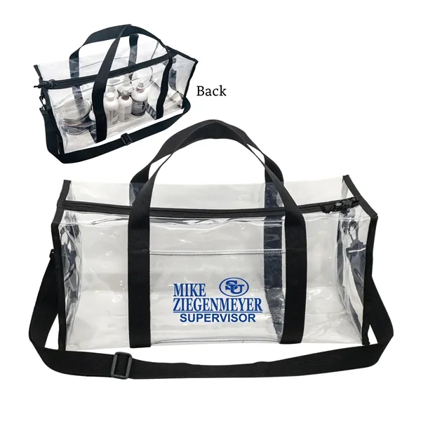 Clear Two-way Zipper Duffle Sport Bag w/ Removable Shoulder... from ASI 41511 Brainchild USA Inc / BrainChild Gift Club