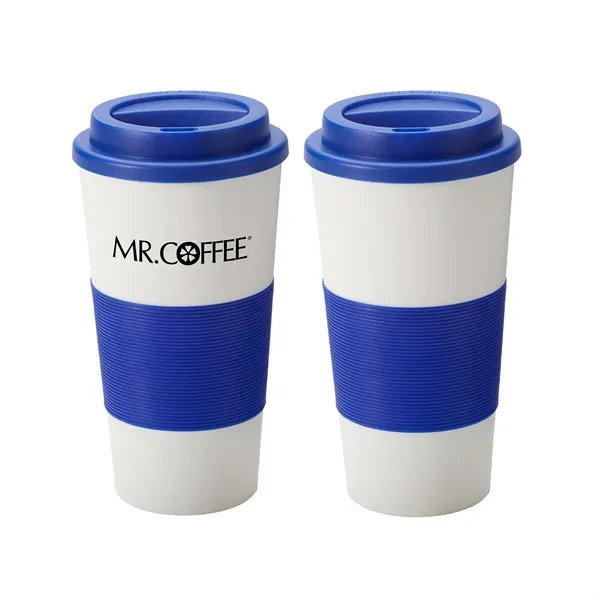 Double-wall insulated tumbler with silicone comfort grip of 16 oz. capacity... from ASI 37218 Athena Promo (tm)