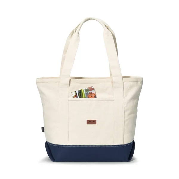 Unbleached cotton tote with 26.5" shoulder straps, contrast color bottom and... from ASI 56070 Gemline / Gemline®