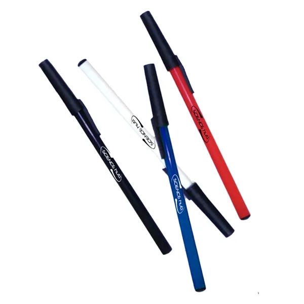 Plastic ballpoint stick pen with removable black cap with 1 color... from ASI 37218 Athena Promo (tm)