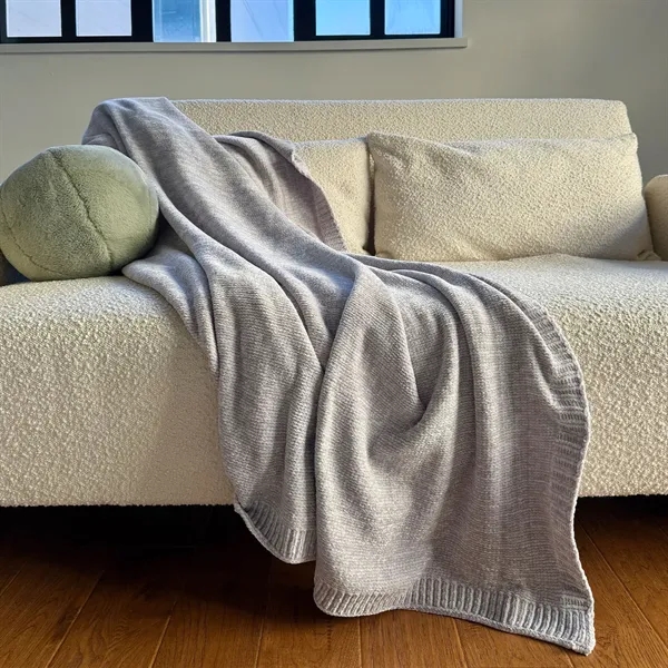 50" x 60" Knit Throw in silver... from ASI 73520 Neet Feet / Kanata Blanket