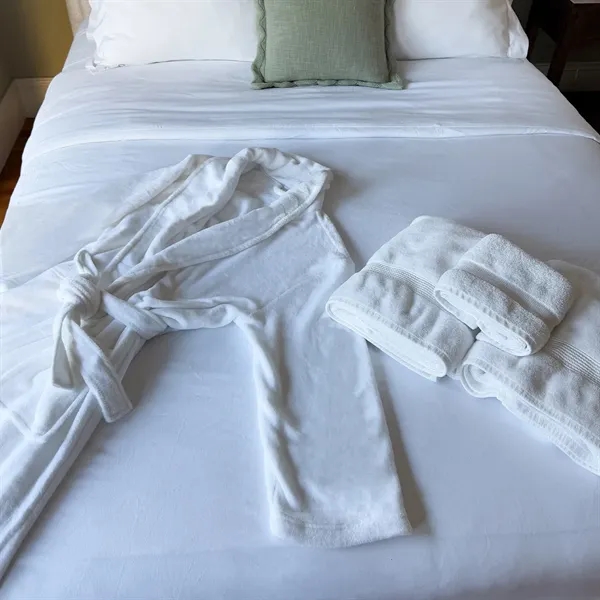 Super soft polyester unisex lounging robe with shawl collar, patch pockets... from ASI 73520 Neet Feet / Kanata Blanket