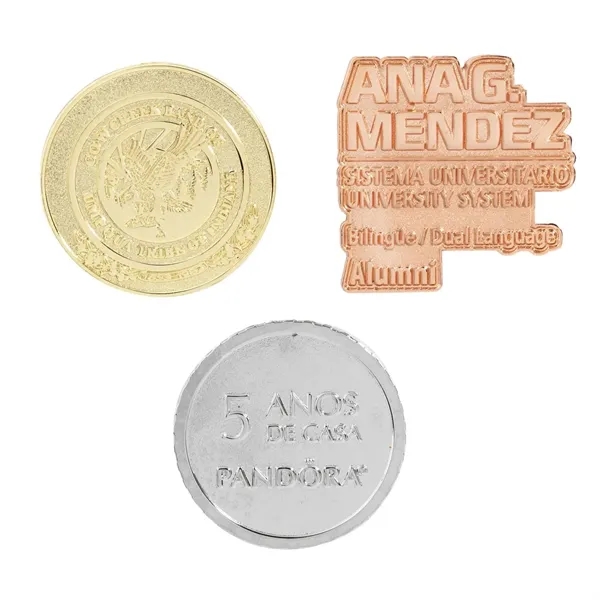 Die Struck Lapel Pins are colorless lapel pins that are die... from ASI 62088 IDProductsource