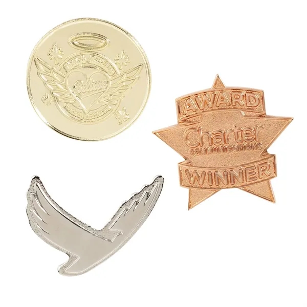 1/2", 3/4", 1", 1.25", 1.5" or 2" iron die-struck lapel pin.... from ASI 62088 IDProductsource