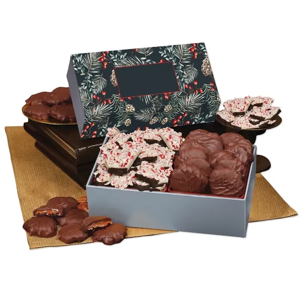Gift box with a pine bough sleeve and filled with peppermint... from ASI 68680 Maple Ridge Farms Inc
