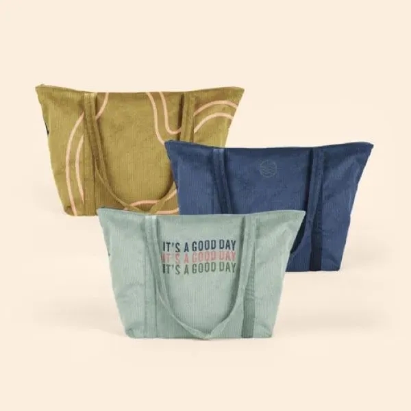 Large tote made of 10 oz.Corduroy with exterior gusset and zipper... from ASI 74710 Numo