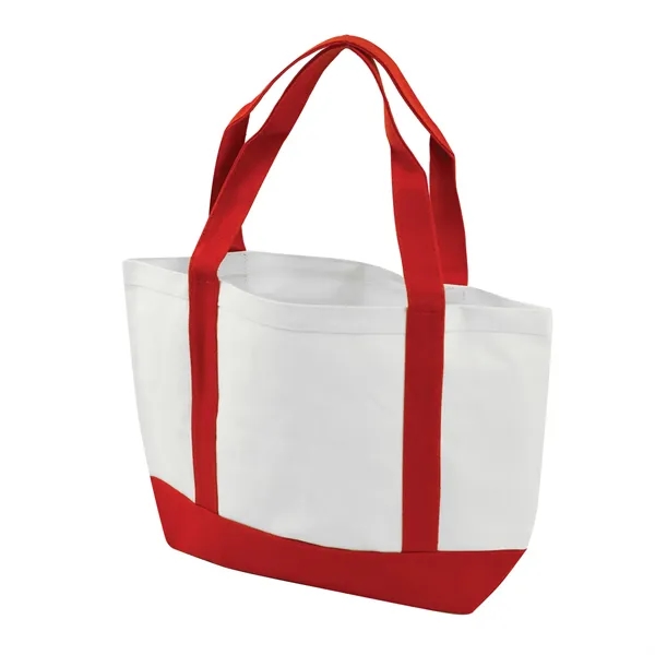 19" x 12" x 4.5" cotton canvas boat tote with color... from ASI 37980 Bagworld