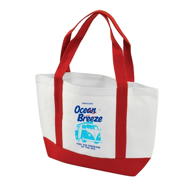 19" x 12" x 4.5" cotton canvas boat tote with color... from ASI 37980 Bagworld