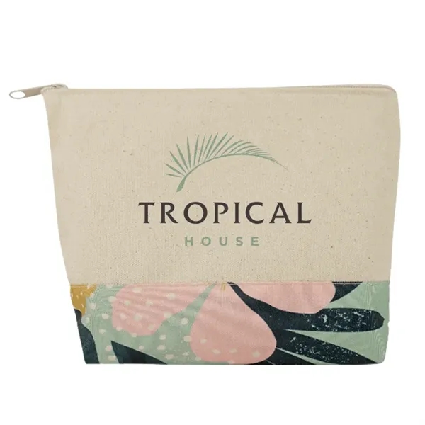 Two-tone cotton and polyester zippered pouch perfect for cosmetics, travel, and... from ASI 67557 LimeLight Ent / Limelight USA