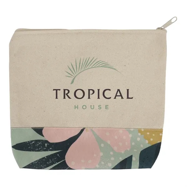 Two-tone cotton and polyester zippered pouch perfect for cosmetics, travel, and... from ASI 67557 LimeLight Ent / Limelight USA