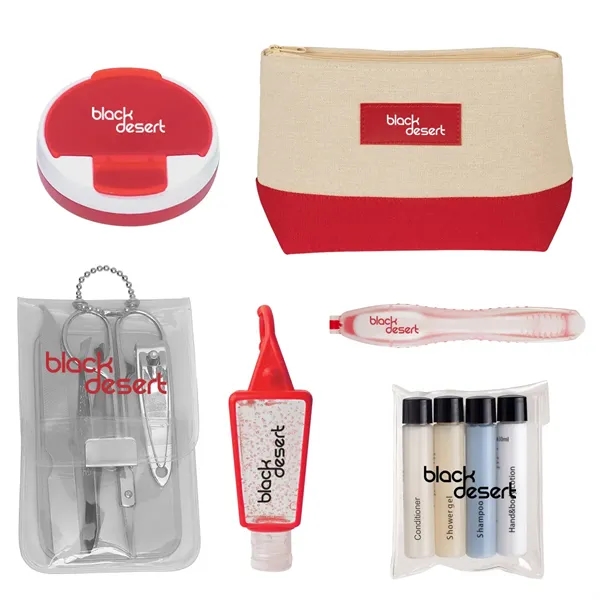 Cosmetic bag / travel kit with multiple grooming items included.... from ASI 61125 Hit Promotional Products / Hit®