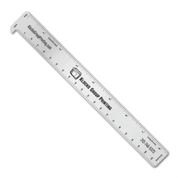 8.625" x 1.125" .020 spring tempered stainless steel hook ruler with... from ASI 53430 Executive Line / Executive Line®