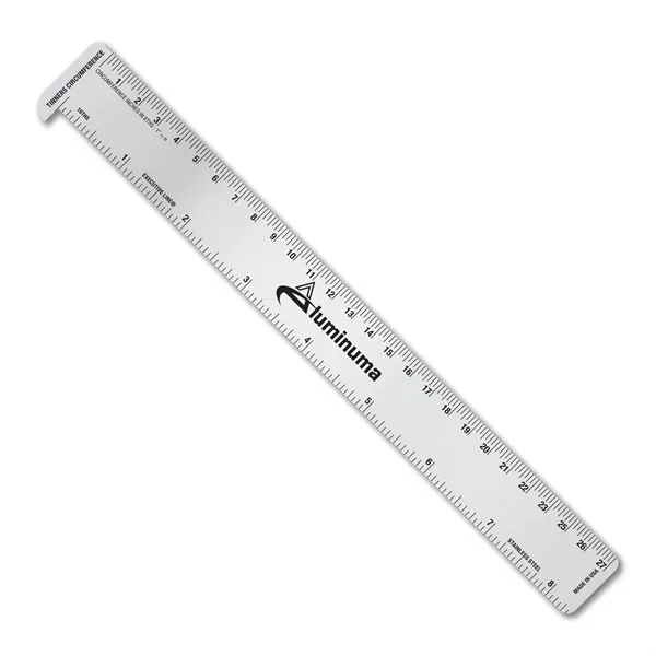 8.625" x 1.125" .020 spring tempered stainless steel hook ruler with... from ASI 53430 Executive Line