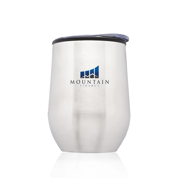 12 oz. Shelby stemless, stainless steel wine glass with a black... from ASI 39552 BEL Promo