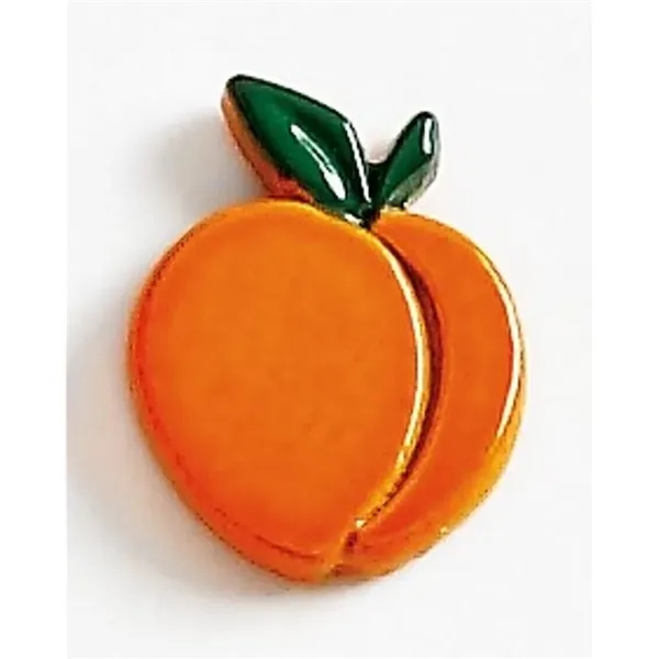 Painted Peach shape lapel pin with military clutch back.... from ASI 69240 MasterCast LTD / MasterCast