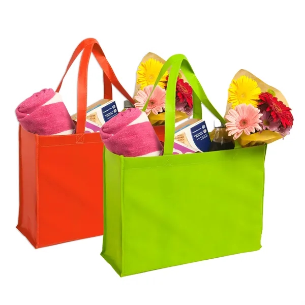 Sublimated non-woven polypropylene tote bag plus full color dye-sublimation on front... from ASI 37218 Athena Promo (tm)