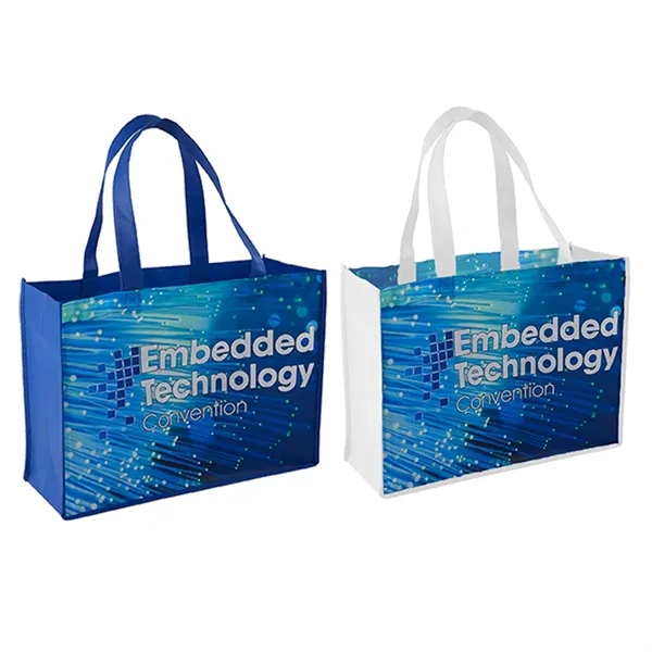 Sublimated non-woven polypropylene tote bag plus full color dye-sublimation on front... from ASI 37218 Athena Promo (tm)