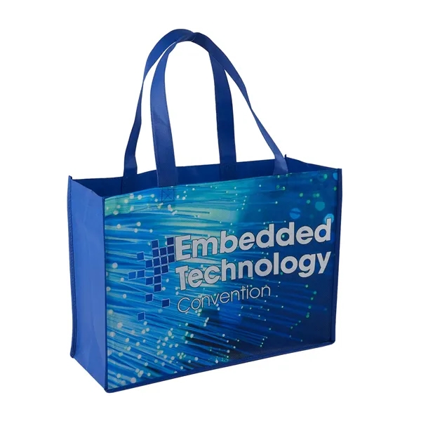 Sublimated non-woven polypropylene tote bag plus full color dye-sublimation on front... from ASI 37218 Athena Promo (tm)
