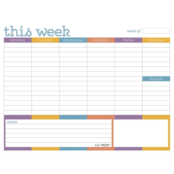 Small Weekly Desk Pad - Colors... from ASI 40480 Koozie Group