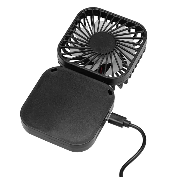 Rechargeable handheld desktop mini fan with 3 fan speeds and lanyard... from ASI 57655 STOPNGO Line