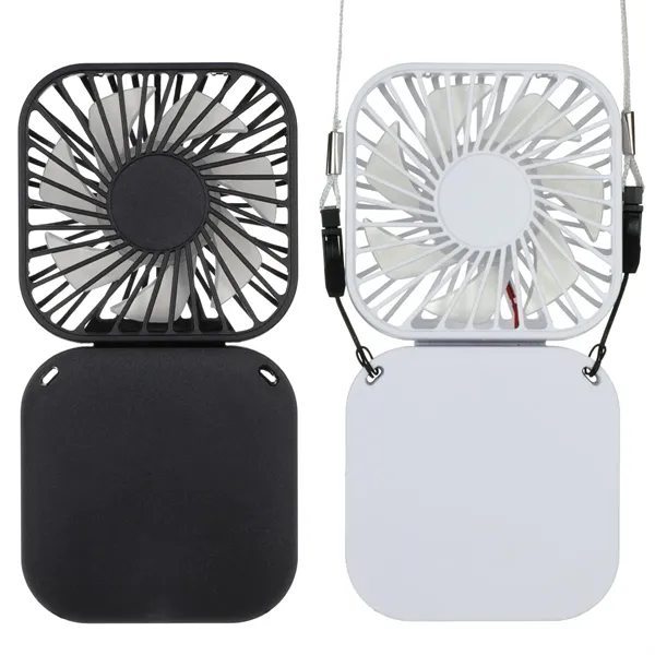 Rechargeable handheld desktop mini fan with 3 fan speeds and lanyard... from ASI 57655 STOPNGO Line