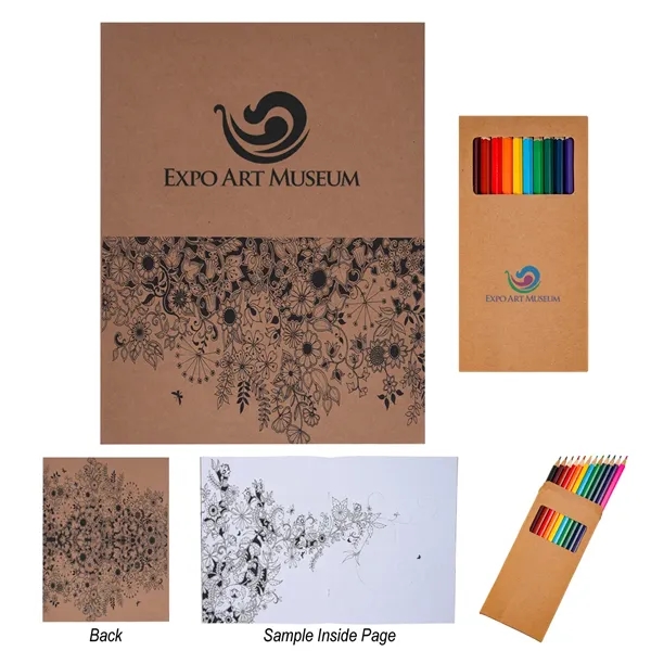 Adult coloring book with colored pencils for a surprisingly fun activity.... from ASI 61125 Hit Promotional Products / Hit®
