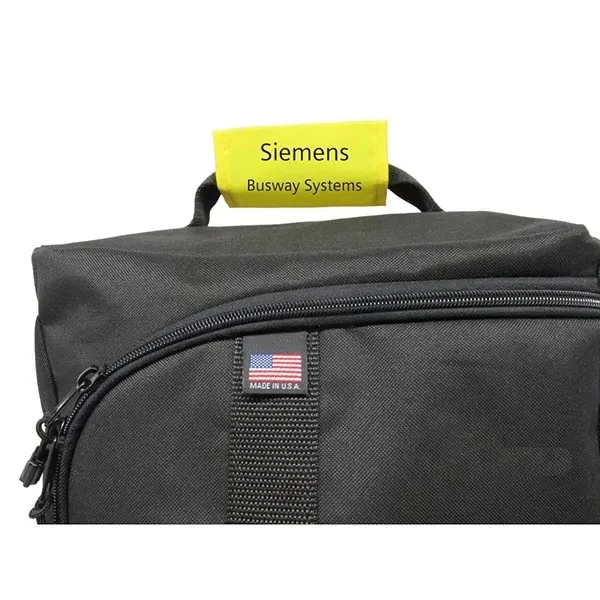 Logo wrap with hook and loop closure. Spot your luggage easily... from ASI 88782 Sport Systems Custom Bag Corp