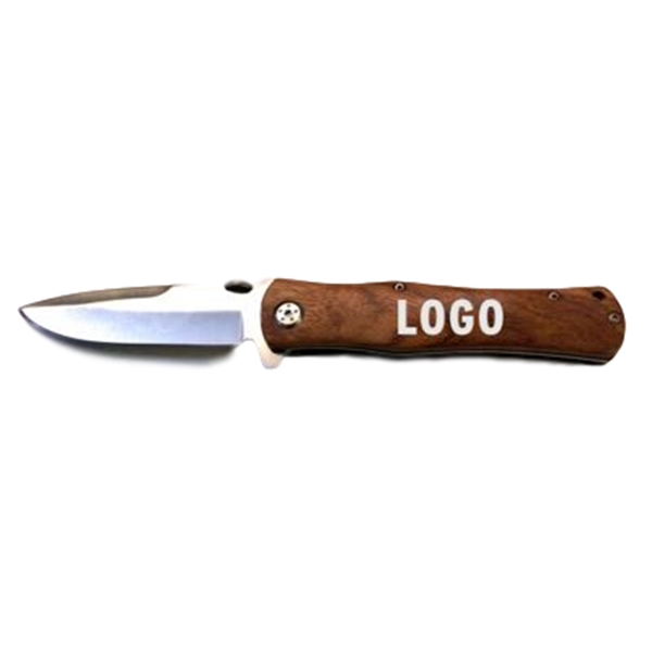 Classic 3 1/2" straight-blade knife with rosewood handle in a silver... from ASI 72657 Active Life Promo / Active Life Promo Ingrain Promo