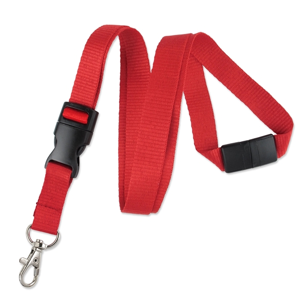 Sleek looking polyester lanyards come with a black detachable buckle, a... from ASI 79898 Promovision / PROMOVISION