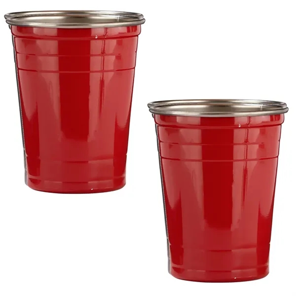 16 oz. single wall stainless steel party cup.... from ASI 68507 The Magnet Group / Perfect Line