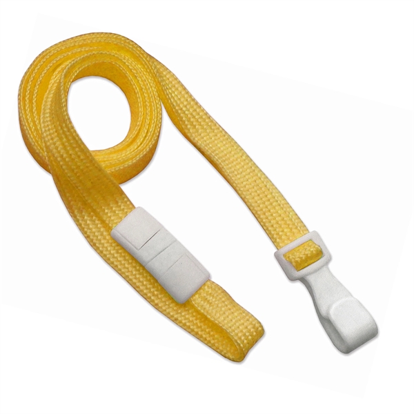 Blank flat-braid woven lanyards feature a free breakaway and a no-twist... from ASI 79898 Promovision / PROMOVISION