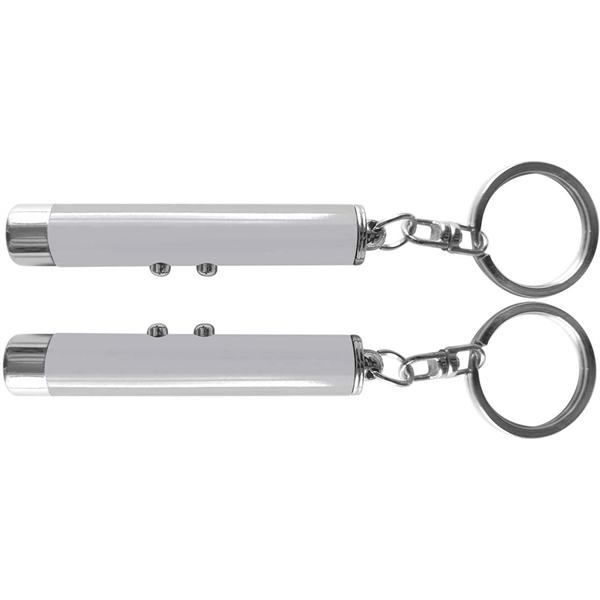 Dual function laser pointer and super bright LED flashlight with keychain.... from ASI 74585 Nu Promo International / Nu Promo Line