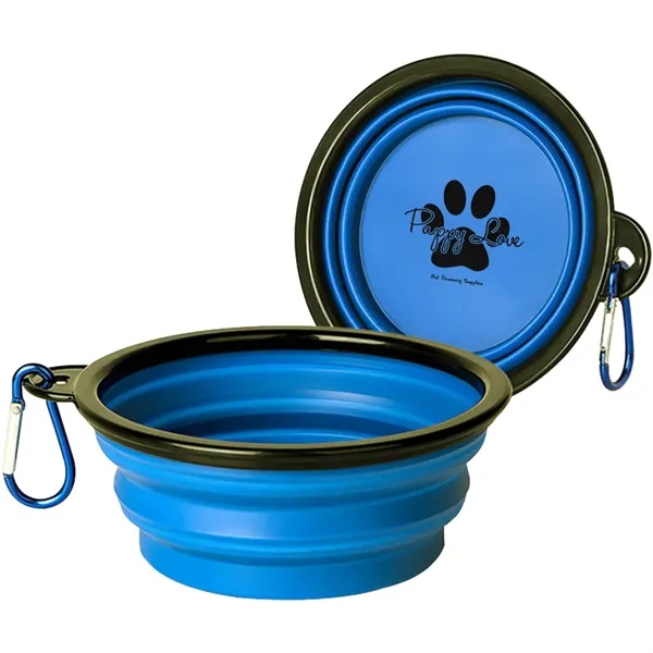 350ml collapsible plastic pet bowl with carabiner.... from ASI 39552 BEL Promo
