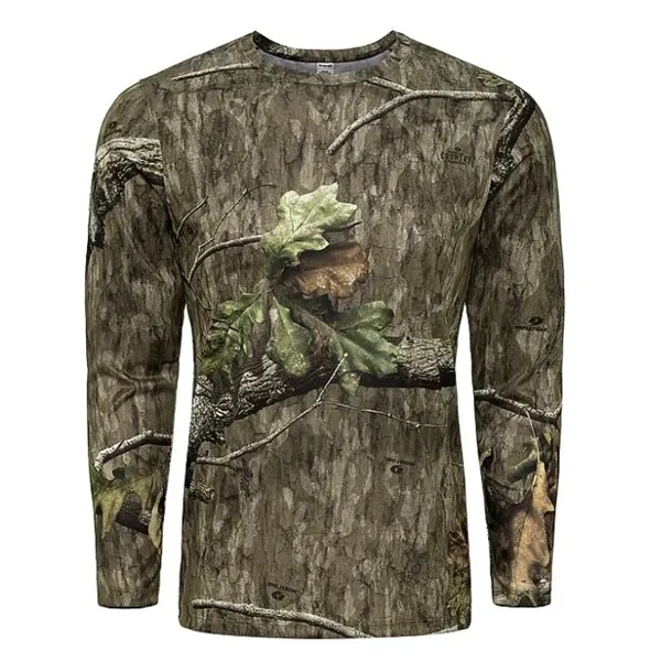 Long-sleeved full print performance tee that immerses you in bold camo... from ASI 85988 Century Place Apparel