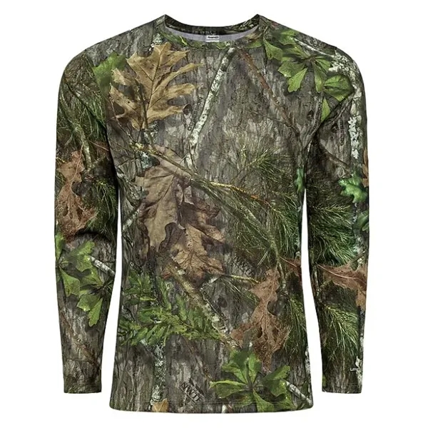 Long-sleeved full print performance tee that immerses you in bold camo... from ASI 85988 Century Place Apparel