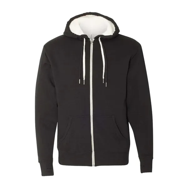 Unisex Sherpa-lined hooded sweatshirt made of cotton/polyester with a media player... from ASI 84358 S&S Activewear